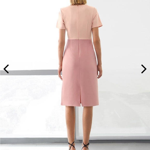 NWT Saturday Club dress-pink on pink color block with pleating details-US Large - Picture 2 of 12